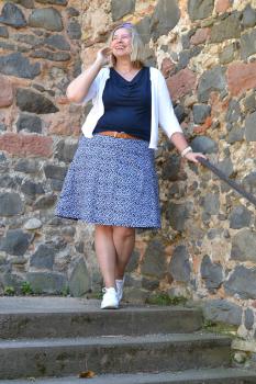 Preview: Papierschnittmuster lillesol women No.66 A-Linien-Rock Alba